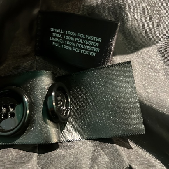 LIZ CLAIBORNE Black Quilted Jacket with Animal Print Trim - Picture 6 of 7